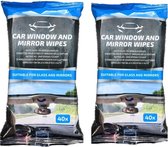 Autodoekjes - Vochtige schoonmaakdoekjes voor ramen en spiegels van de auto - 80 doekjes