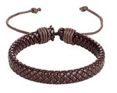 Akyol - Armband Heren bruin - gevlochten armband mannen leer Bruin - Verstelbaar 19.50 cm - 23.50 cm