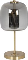 Clayre & Eef Tafellamp inclusief lichtbron Ø 23*43 cm LED Grijs Metaal / glas Tafellamp Bureaulamp Nachtlamp