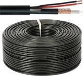 Combi coax kabel RG 59 + 2x0,75 mm² - 75 Ohm - per meter of op rol - RG59+2X075