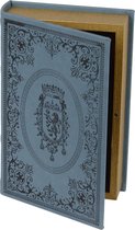 Decoratief Beeld - Leren Opberg Boek - Leer - Wexdeco - Blauw, Bruin En Geel - 15.8 X 4.8 Cm