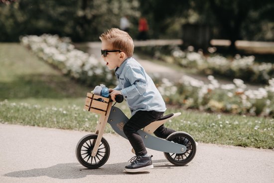 Kinderfeets 2-in-1 houten loopfiets & driewieler Tiny Tot Plus - Slate Blue — afbeelding 3