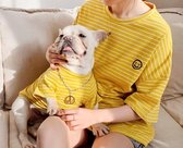Maching outfit Volwassene en Franse Bulldog shirt geel