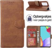 Samsung Galaxy A72 Book Case - Bookstyle Cover - Galaxy A72 (5G) Portemonnee Hoesje - Wallet Case - BRUIN - EPICMOBILE