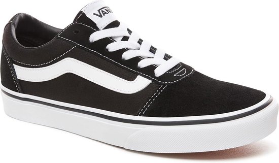 Vans Ward Suede/Canvas Dames Sneakers - Black/White - Maat 39 | bol.com