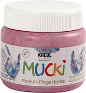 Mucki Vingerverf. metallic roze. 150 ml/ 1 Doosje