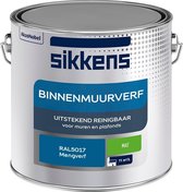 Sikkens - Binnenmuurverf - Muurverf - Mengkleur - Mat - RAL5017 - 2.5L