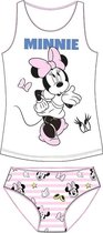 Minnie Mouse Kinder OndergoedSet Meisjes 2-delig Maat 116/122 Wit/Roze met streepjes