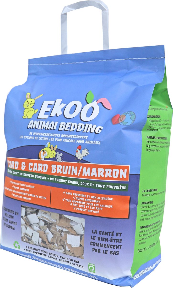 Bodembedekker Ekoo Animal Bedding card and card bruin Gemaakt van