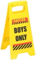 Eddy Toys Waarschuwingsbord Boys Only 24,5 Cm Geel