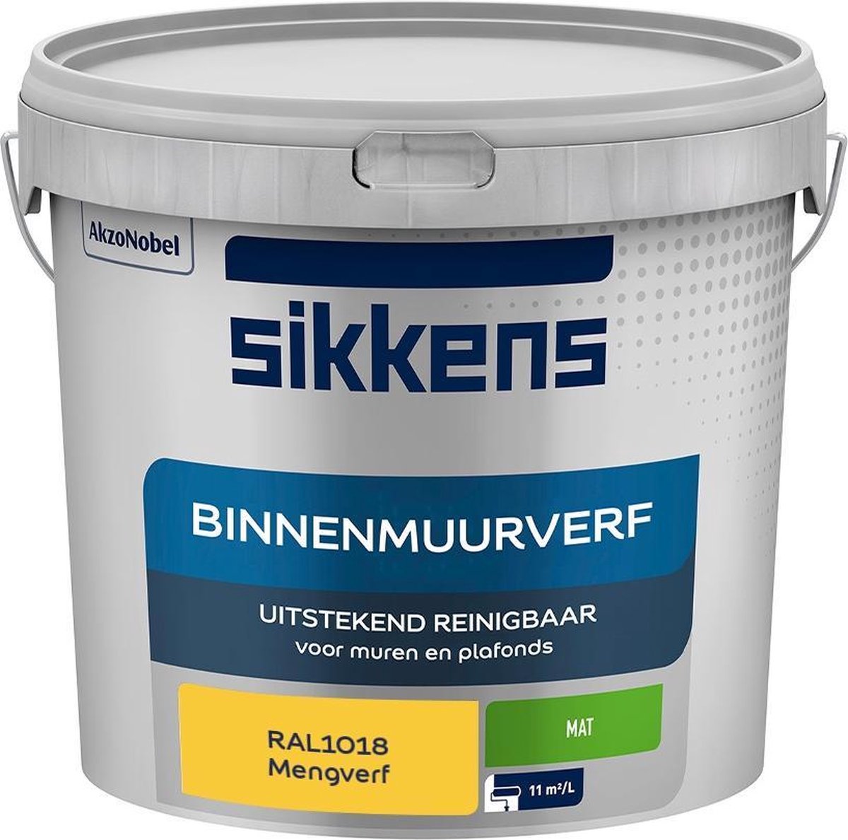 Sikkens Binnenmuurverf Muurverf Mengkleur Mat RAL1018 5L