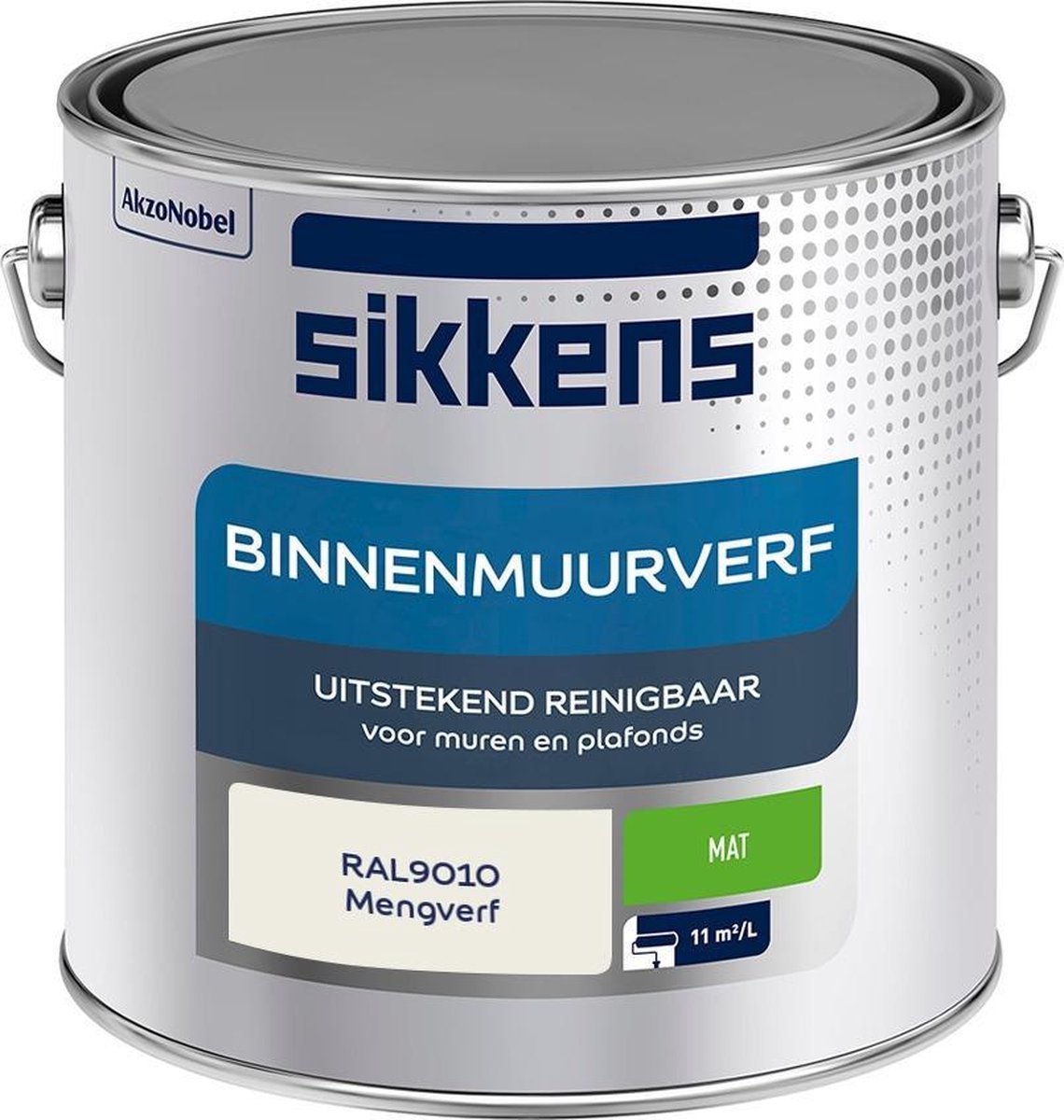 Sikkens Binnenmuurverf Muurverf Mengkleur Mat RAL9010 2.5L