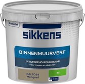 Sikkens - Binnenmuurverf - Muurverf - Mengkleur - Mat - RAL7034 - 5L