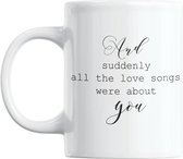 Studio Verbiest - Mok - Liefde / Valentijn - And suddenly all the love songs were about you - 300ml