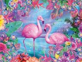 Diamond painting - flamingo's - 40x50 - vierkante steentjes