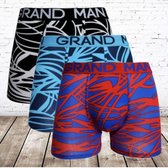 Boxershorts heren Grand man art streep 3-pak - XXL