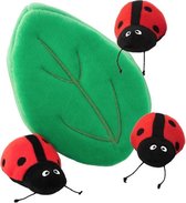 ZippyPaws - ZP957 - Ladybugs in Leaf - Burrows - Zippy Burrow - Hondenspeelgoed – Honden speelgoed – Hondenspeeltjes – Speelgoed hond – Speelgoed voor honden - Piepspeelgoed – Pluc