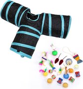 Viervoetjes - Kattenspeeltjes Set MegaPack 20 - Met Kattentunnel - 20 Speeltjes - Kattenspeelgoed Set