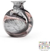 Design vaas Bolvase With Neck - Fidrio ONYX FLAME - glas, mondgeblazen bloemenvaas - diameter 11 cm