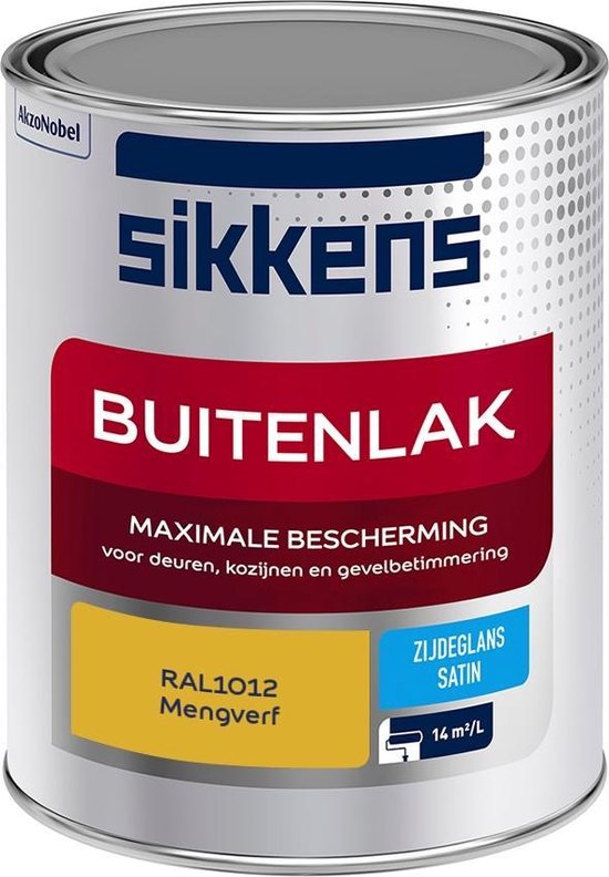 Belichamen omroeper Uitrusting Sikkens Buitenlak - Verf - Zijdeglans - Mengkleur - RAL1012 - 1L | bol.com