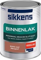 Sikkens Binnenlak - Verf - Hoogglans - Mengkleur - RIJKS rood - 1 liter