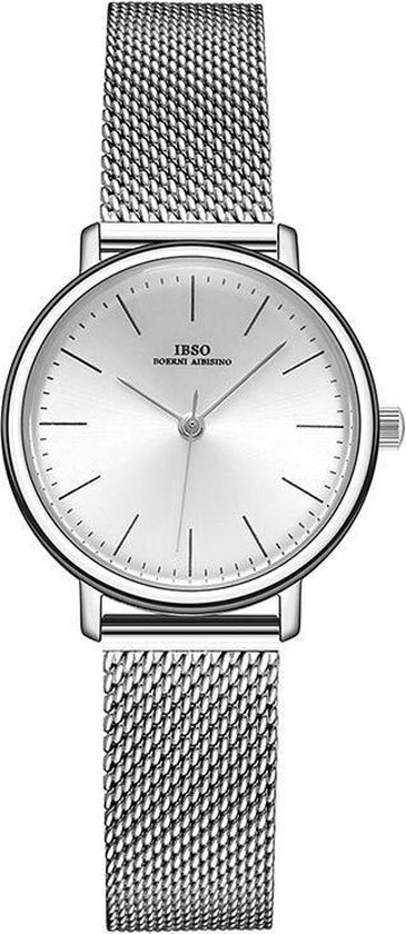 Boerni Aibisino Horloge en Ketting Zilver kleur luxe geschenk set | Crystal glass | Premium kwaliteit uurwerk Quartz Japan | Mineraal | Geschenk | Fashion | Elegant | Dames | Vrouw |  Black Friday