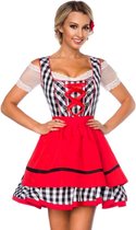 Dirndline Kostuum jurk -XS- Traditional Dirndl Oktoberfest Zwart/Rood