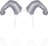 Mask Paradise - 14809 Hoorns haarband - Zilverkleurig
