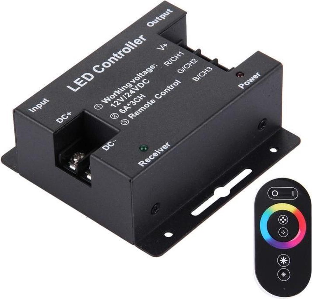 direct-ledverlichting SX-030RF RGB Touch-serie draadloze LED-afstandsbediening, DC 12-24V (zwart)