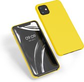 kwmobile telefoonhoesje voor Apple iPhone 11 - Hoesje met siliconen coating - Smartphone case in stralend geel
