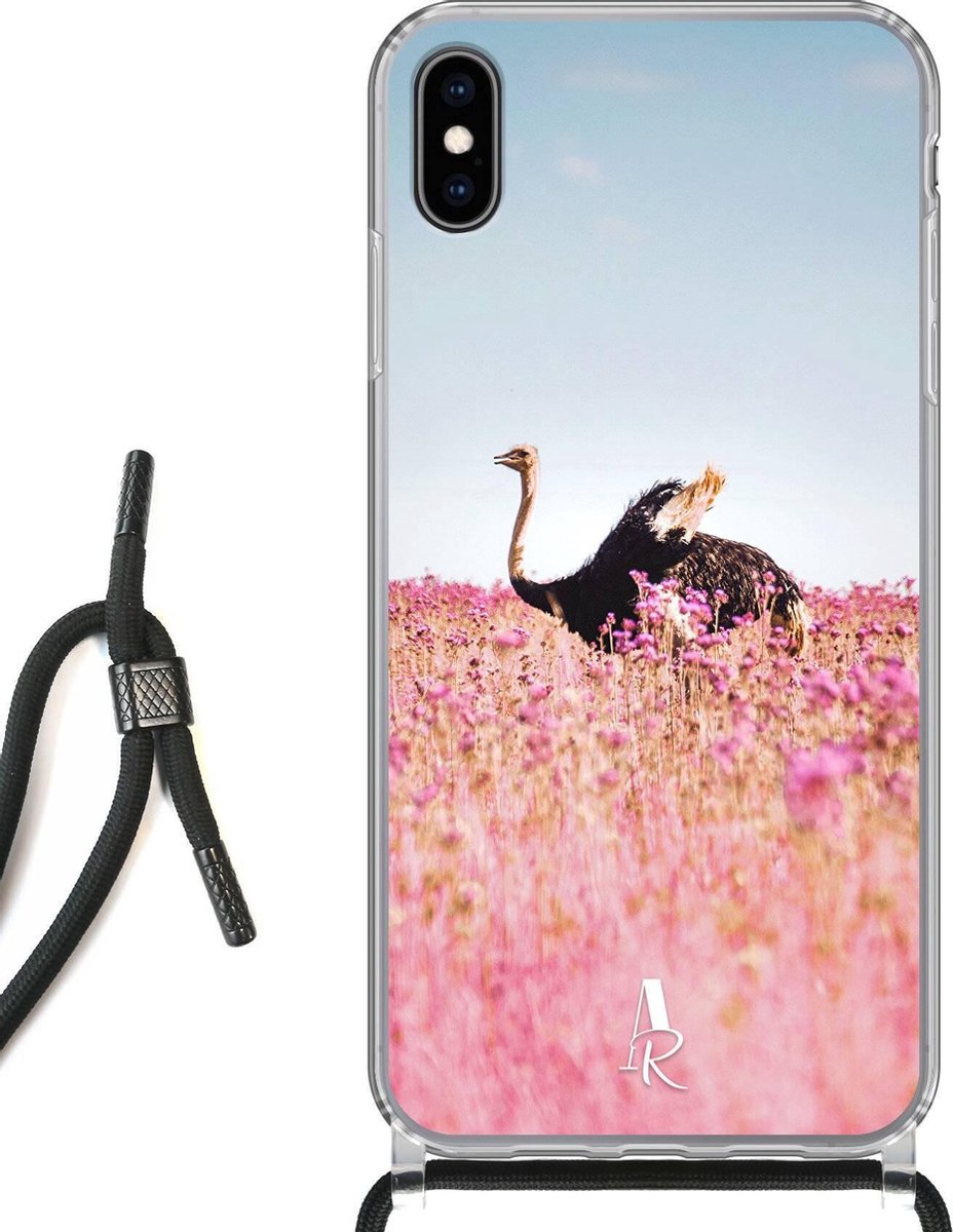 iPhone Xs Max hoesje met koord - Ostrich