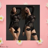 Lingerieset - Erotiek - One size – Body - Lingerie set met mooie vorm - Inclusief kousenband - Erotische lingerieset