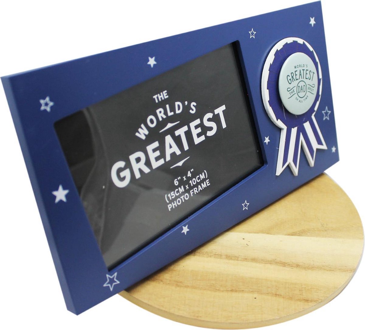 Fotolijstje 'World's greatest Dad', blauw (liggend) - Vaderdag