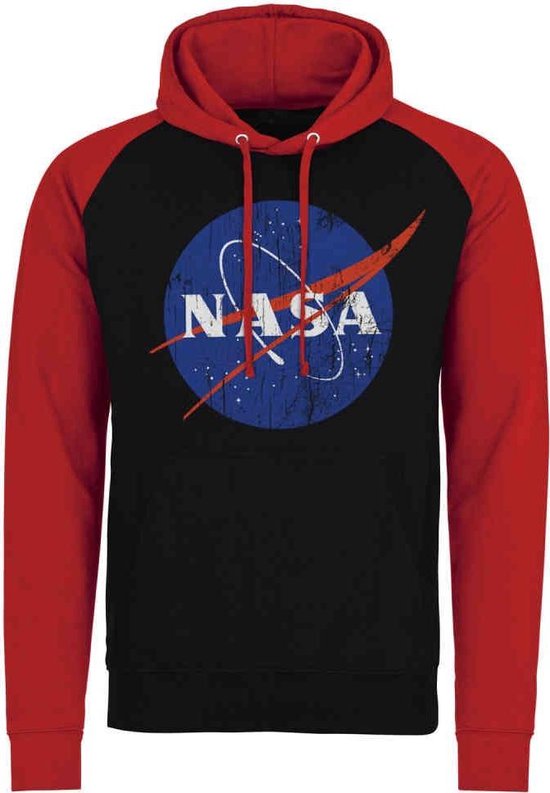 NASA Hoodie trui M Washed Insignia Zwart Rood bol