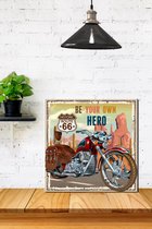 3d Hout Retro Poster Be your Own Hero