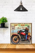3d Hout Retro Poster Sleep Less Dream More Route 66