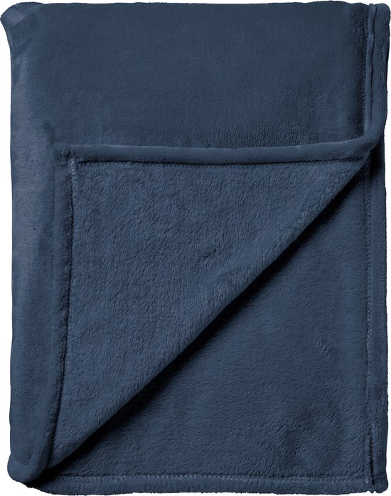 Dutch Decor - BILLY - Plaid 150x200 cm - flannel fleece - superzacht - Insignia Blue - blauw