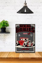 3d effect Retro Hout Poster Red Devils