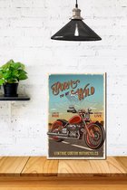3d effect Retro Hout Poster Born to Be Wild
