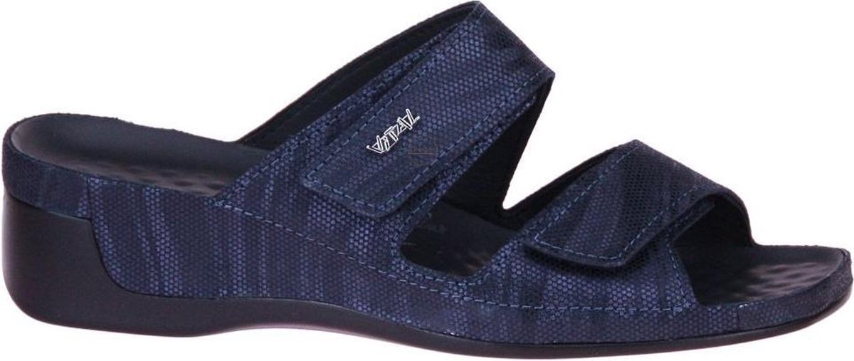 Vital -Dames blauw donker slippers & muiltjes