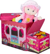 Relaxdays speelgoedkist - opvouwbaar - opbergbox - kind - opbergruimte - hocker - Unicorn