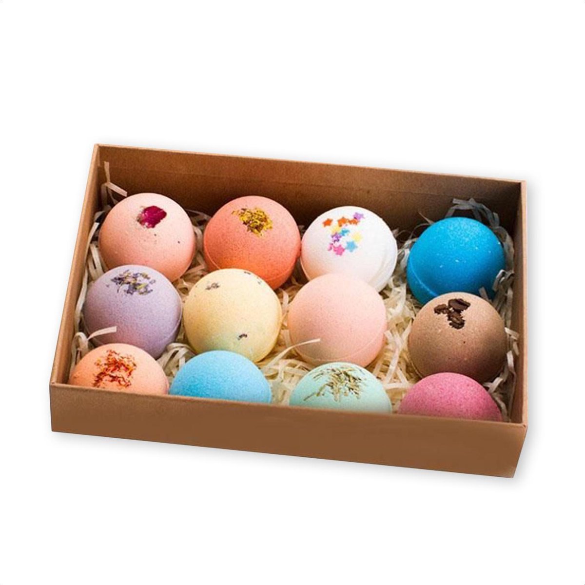 SensaHome 100% Natuurlijke Bruisballen voor in Bad - 12 Etherische Aroma Badbommen - Handmade Bath B