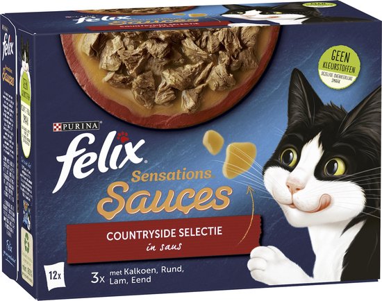 Felix Sensations Sauces Countryside Selectie in Saus - Katten natvoer - 48 x 85 g