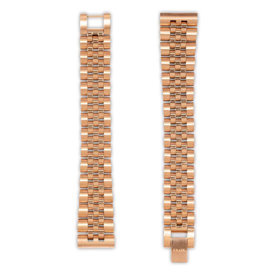 KRAEK Rosé Goud Stalen Band - horlogebandje met quick release - Rosé gouden Schakelband - 18 mm bandje - Easy click - Met inkort setje - Stalen Armband