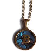 Aramat jewels -ketting-letter b- chirurgisch staal - schelp - goudkleurig-45cm - dames- rond