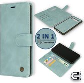 Samsung Galaxy S10 Hoesje Aqua Blue - Casemania 2 in 1 Magnetic Book Case