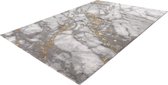 Lalee Marmaris Vloerkleed Superzacht Shiny 3D effect Marmerlook betonlook Tapijt laag polig Karpet maat 200x290 cm Zilver Goud