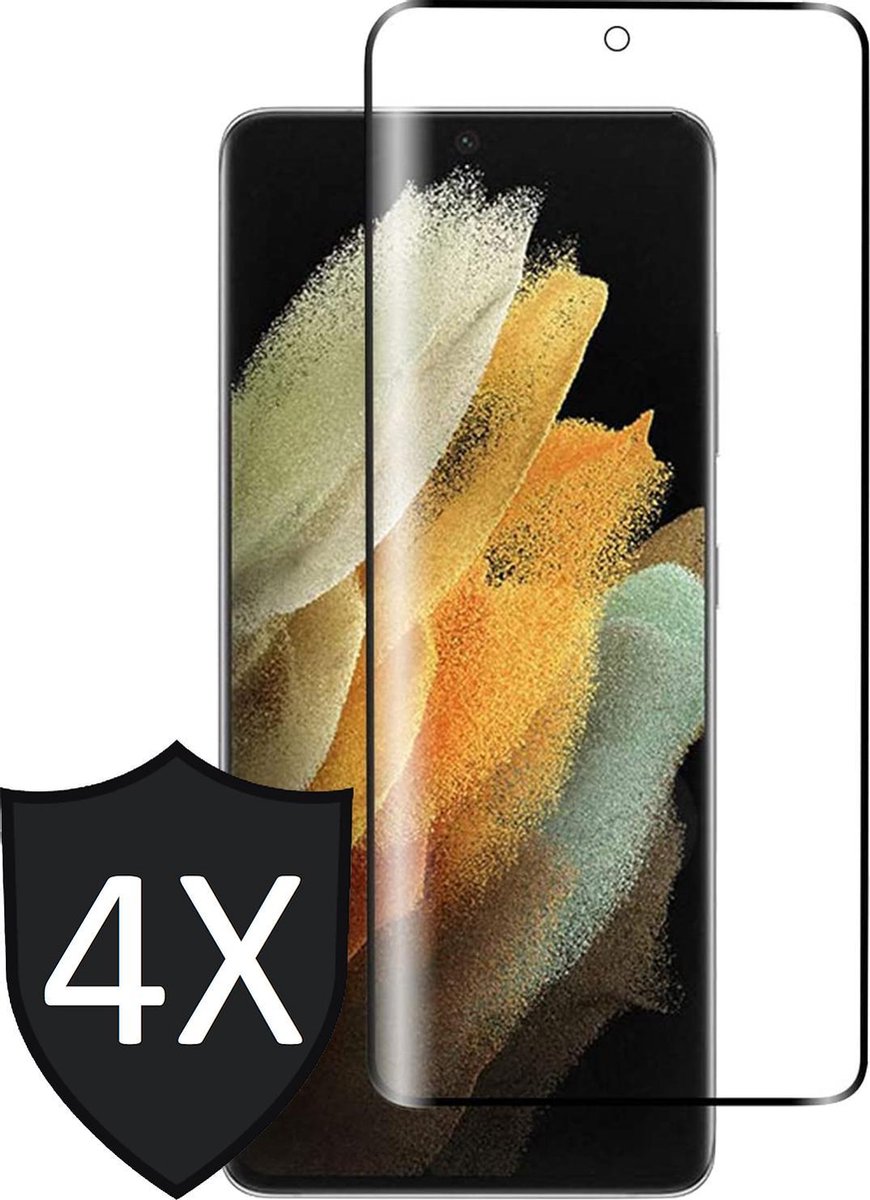 Screenprotector geschikt voor Samsung S21 Ultra - 4x Full Glas PET Folie