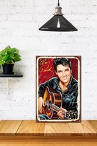 3d Retro Hout Poster Elwis Presley
