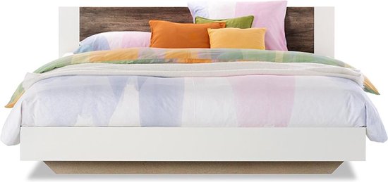 Beter Bed Oaklyn Houten Bedframe 160x200 cm Wit/donker eiken